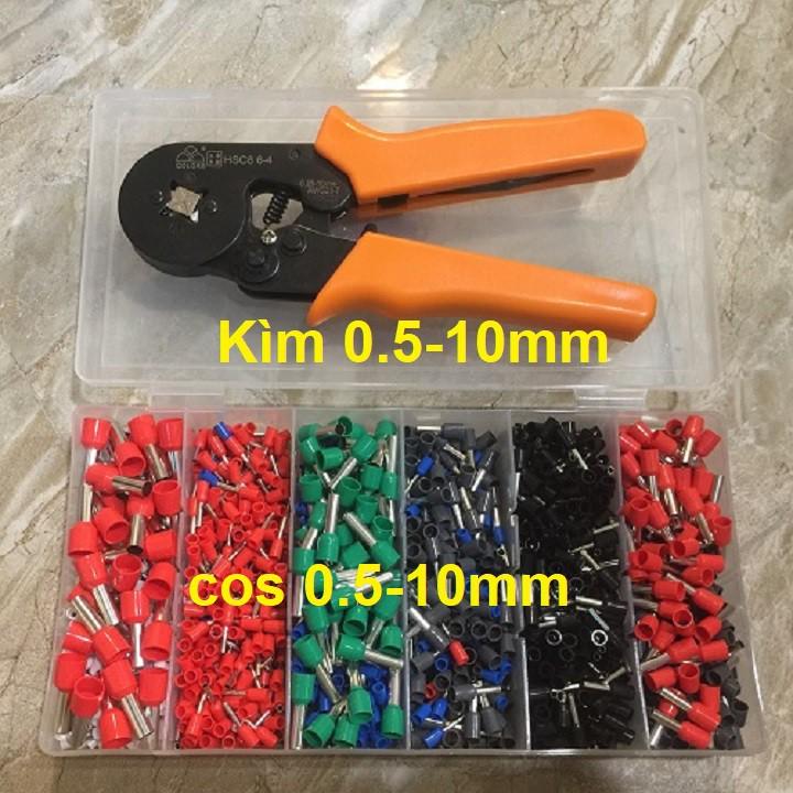 KÌM BẤM COS PIN 0.25-10mm2 KÈM HỘP 1600 COS PIN