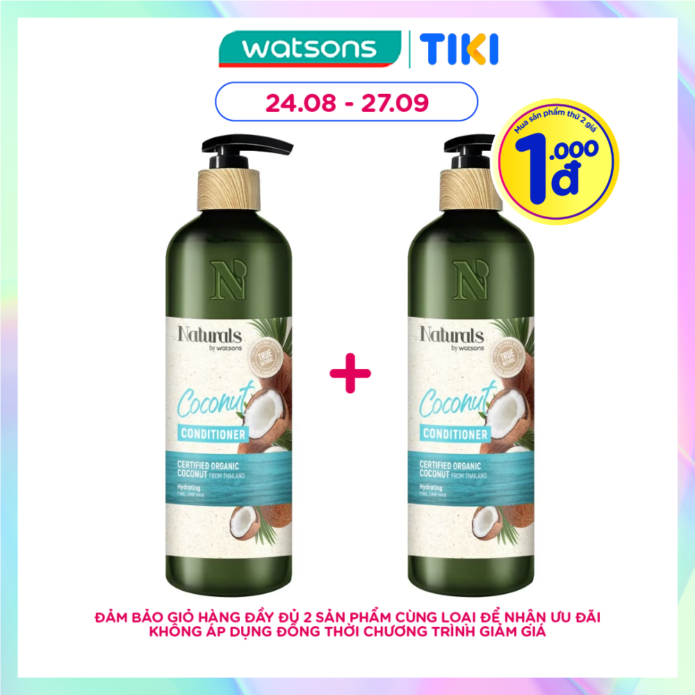 Dầu Xả Naturals By Watsons Hương Dừa True Natural Coconut Conditioner 490ml