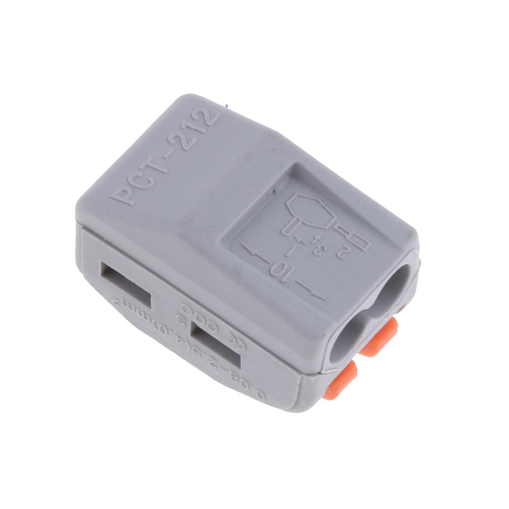 2x10Pcs Spring Lever-Nuts Terminal Block Electric Cable Wire Connectors 2 Way