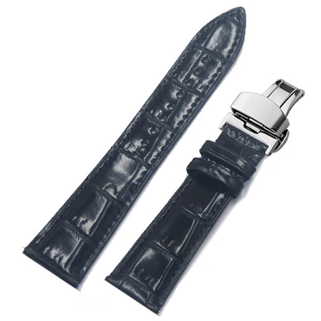 Watch Band Deployment Buckle Leather Padded Replacement Strap