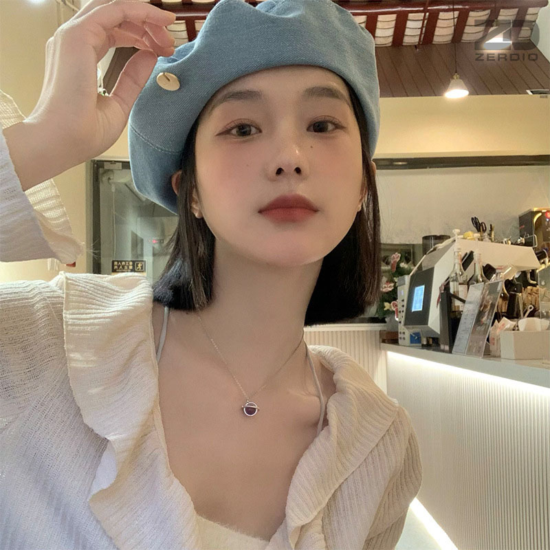 Mũ Nồi Nữ Denim, Nón Beret Phong Cách Hàn Quốc MNN015