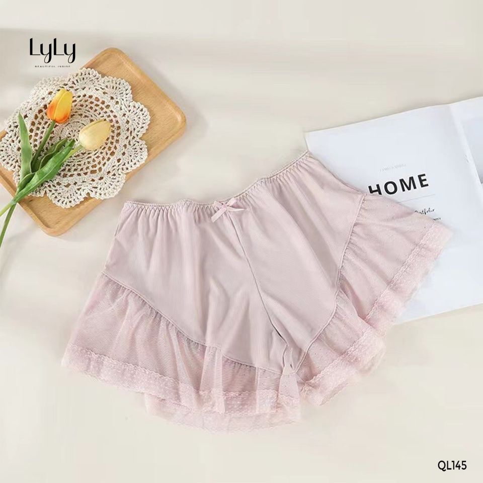 Quần đùi nữ ống loe lưng cao siêu mềm mại thoáng mát Lylylorem QL145