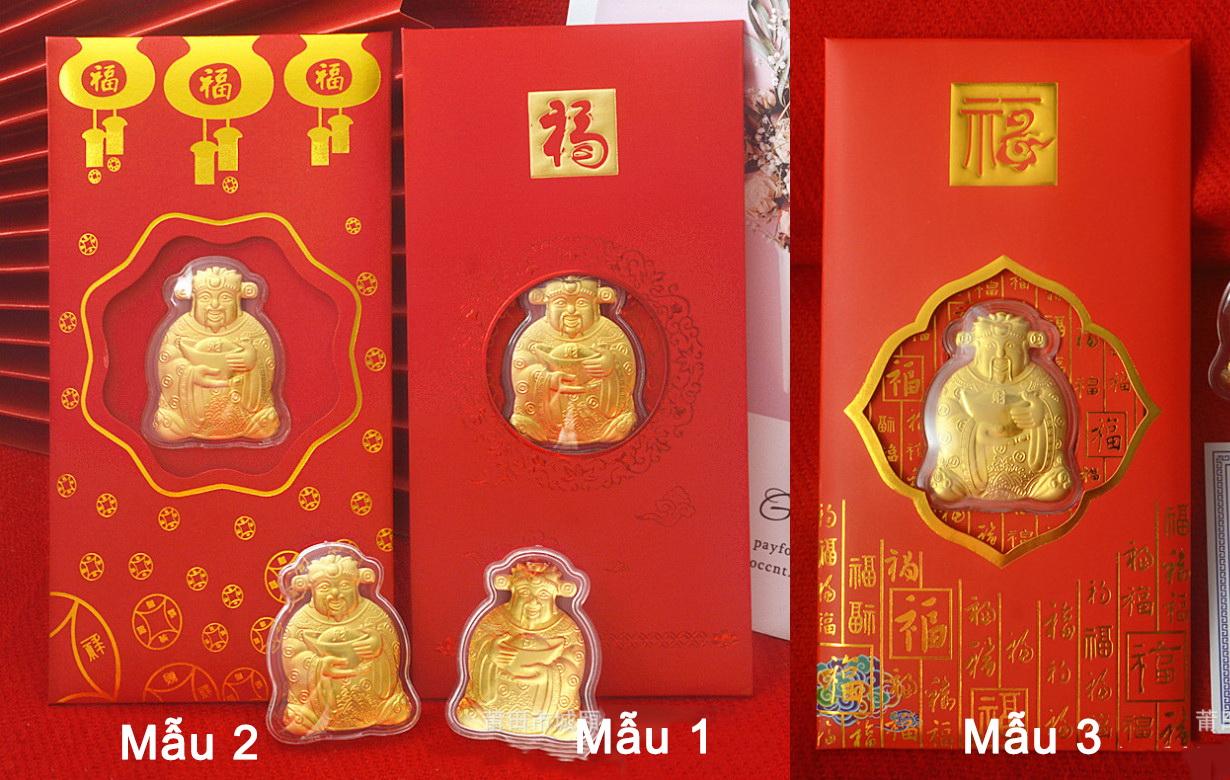Bao Lì Xì Thần Tài Vàng 24k, Bao Lì Xì Thần Tài May mắn Rước tài Lộc vào năm 2022 - Mẫu 1
