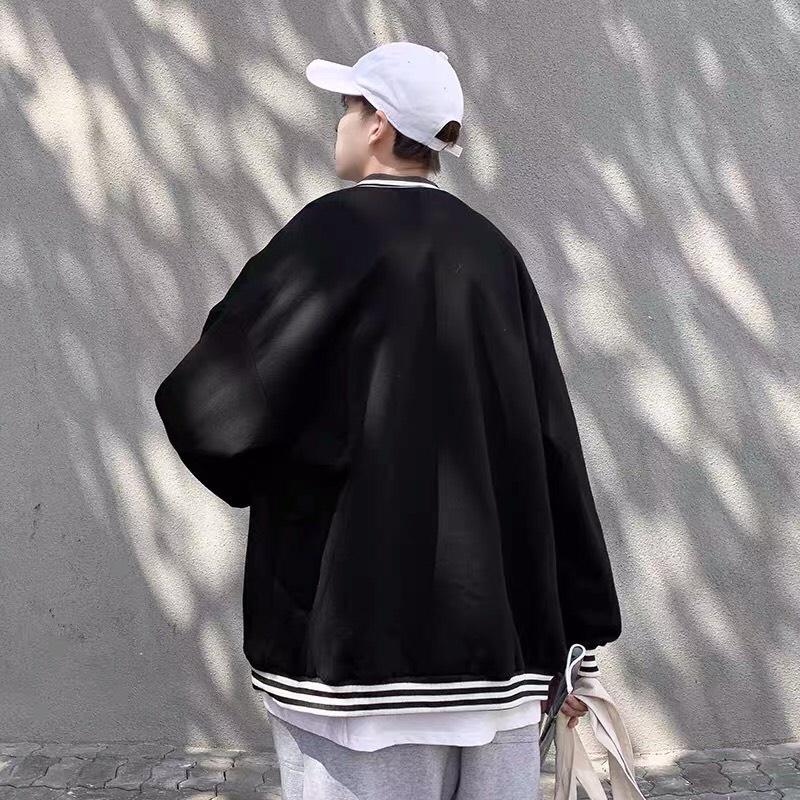 Áo Cardigan Bomber Nỉ Bông in Mặt Cười Form Rộng Unisex Nam Nữ Ulzzang, Áo khoác bomber nam nữ oversize form rộng bóng chày unisex