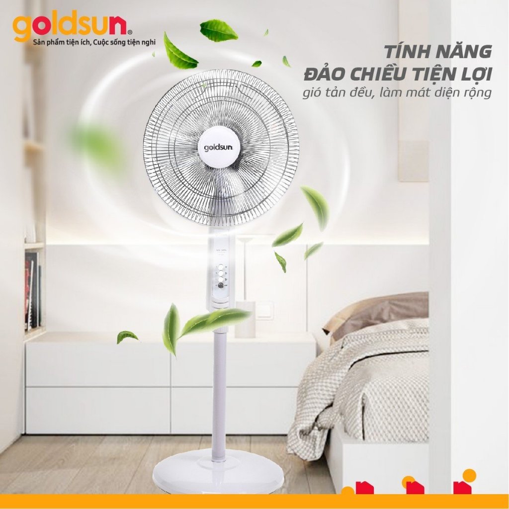 Quạt điện đứng Goldsun GFA6040/6030/6020 nhiều lựa chọn, quạt êm, điều khiển từ xa tiện lợi - Hàng chính hãng