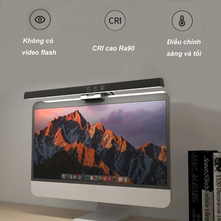 Thanh đèn màn hình máy tính xách tay, Đèn màn hình LED, Không bị lóa hoặc nhấp nháy, Đèn cấp nguồn qua cổng USB, Tiết kiệm không gian, Sử dụng tại nhà / văn phòng / quán cà phê