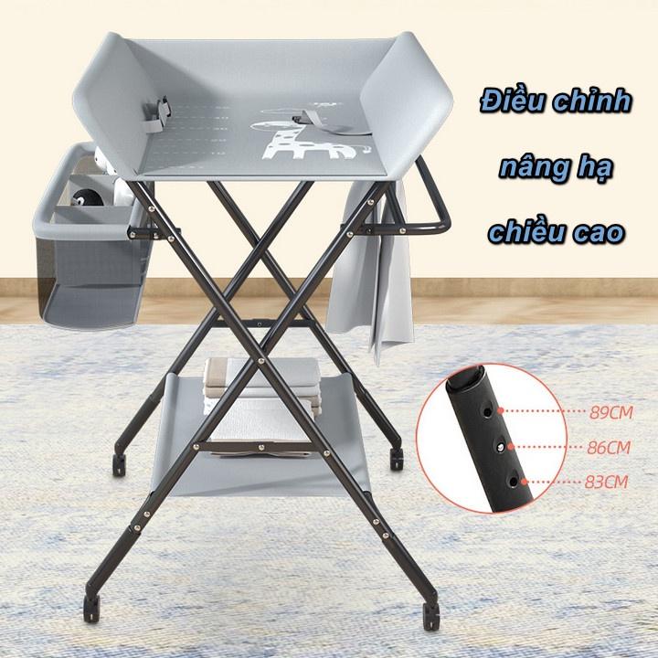 Bàn Thay Tã Chăm Sóc Bé Xếp Gọn Castle Baby Full