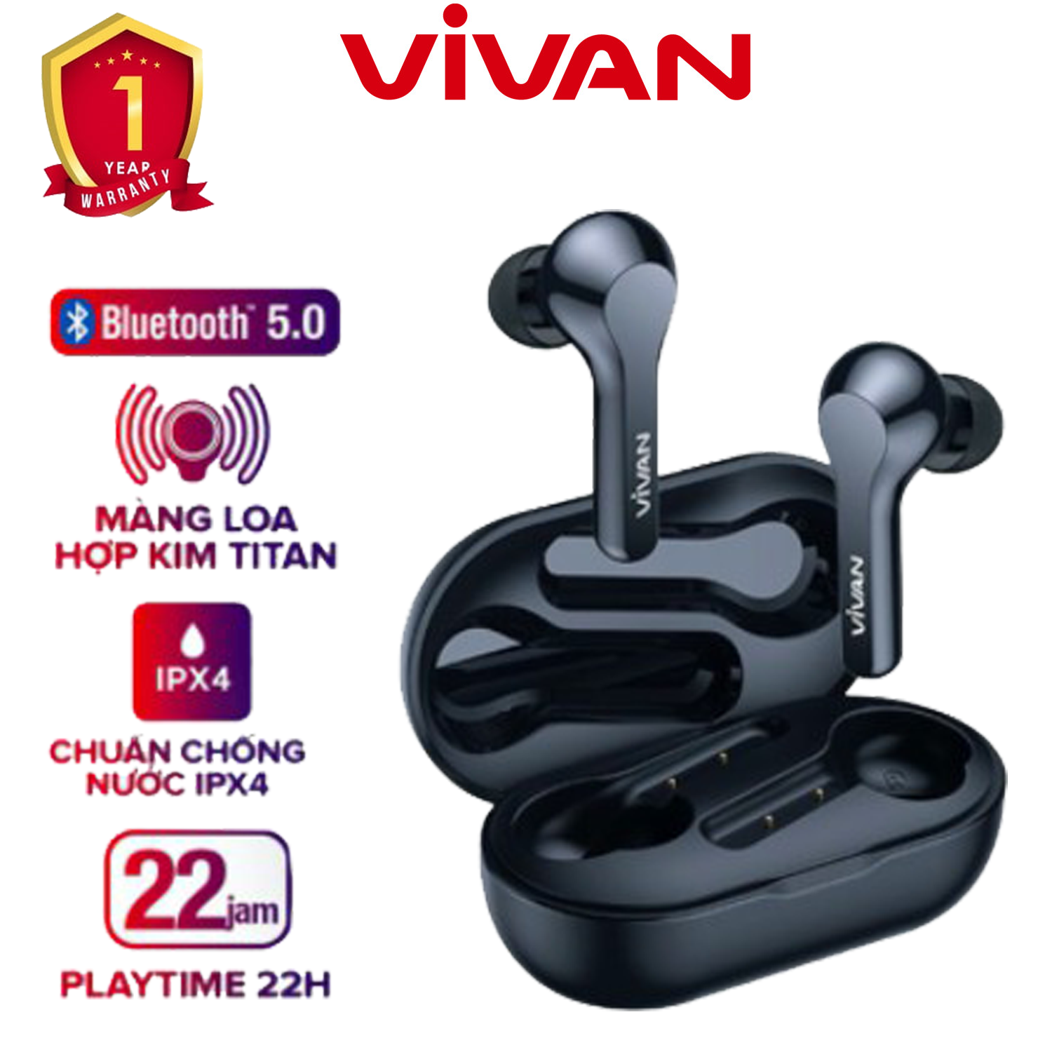 Tai Nghe Bluetooth VIVAN T200 – Hàng Chính Hãng