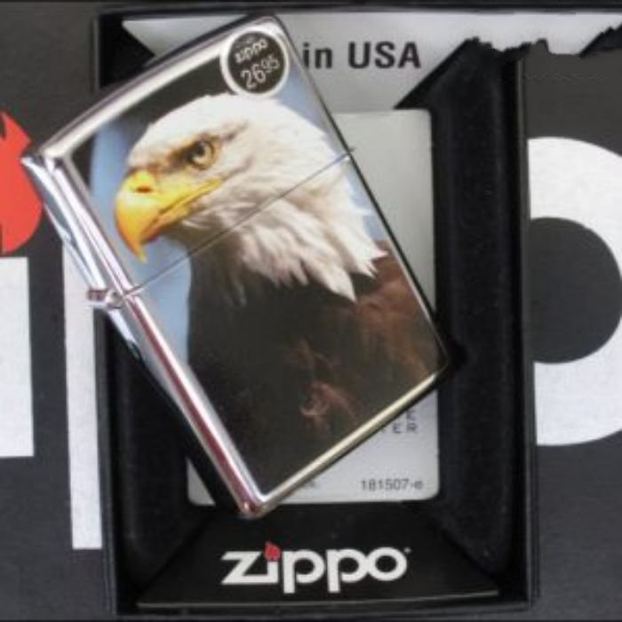 Bật Lửa Zippo Bald Eagle Polished Chrome Chính Hãng Usa