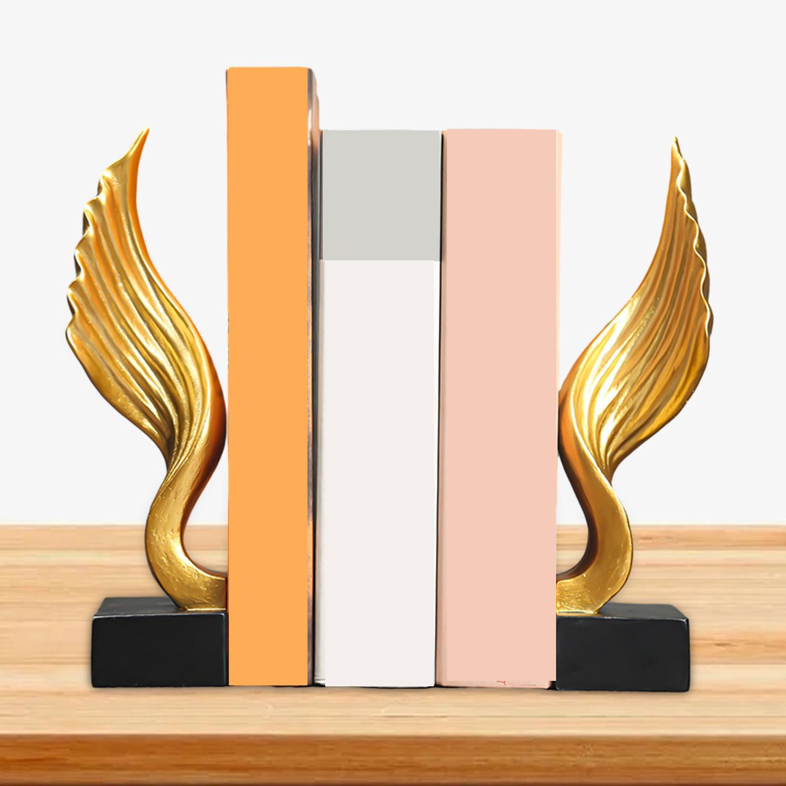 Angel Stand Bookends Statue Decoration Functional Book Holders Resin Ornament for Library Desktop Decor Accessories