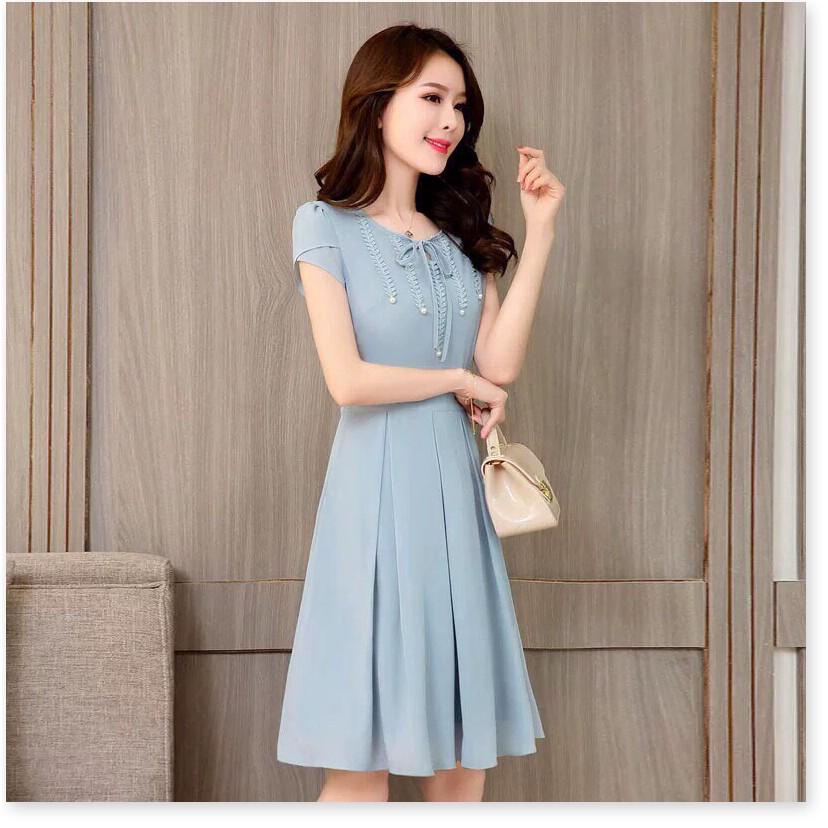 ĐẦM VOAN LỤA - KẾT NƠ CỔ