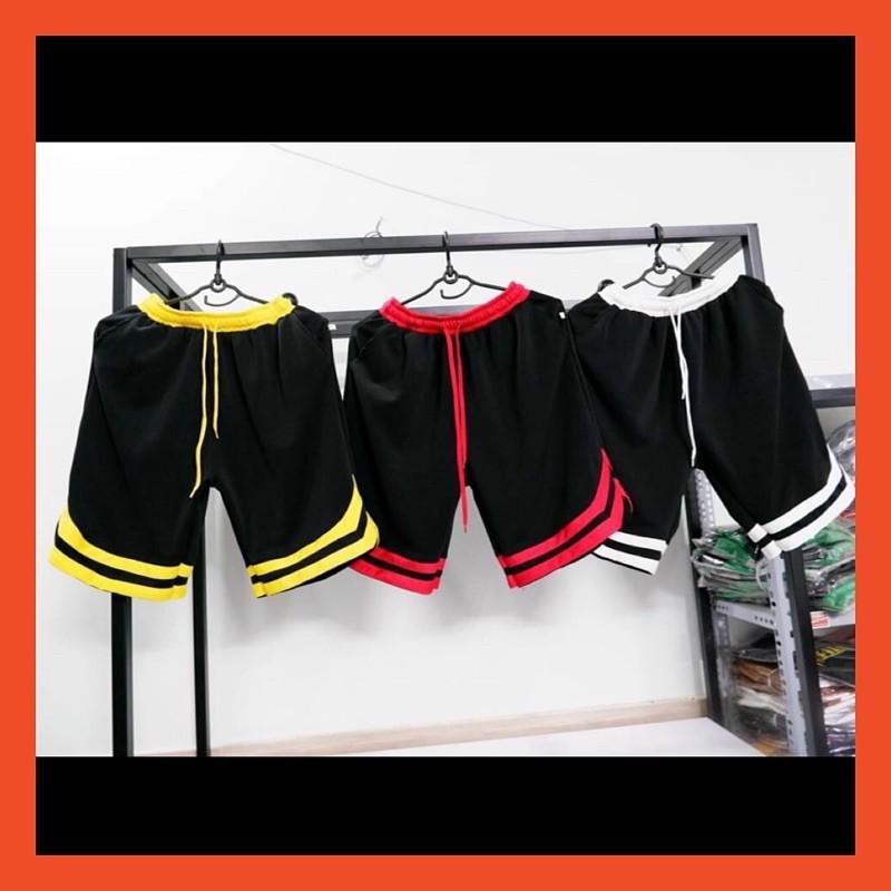 Quần sooc chữ V poli thể thao unisex nam nữ