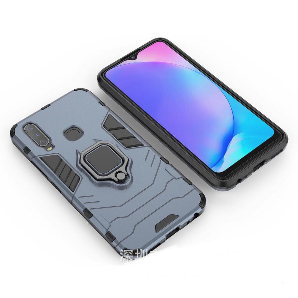 Ốp lưng dành cho Vivo Y12 chống sốc Iron Man gắn giá đỡ iring hỗ trợ xem video, chống va đập mạnh