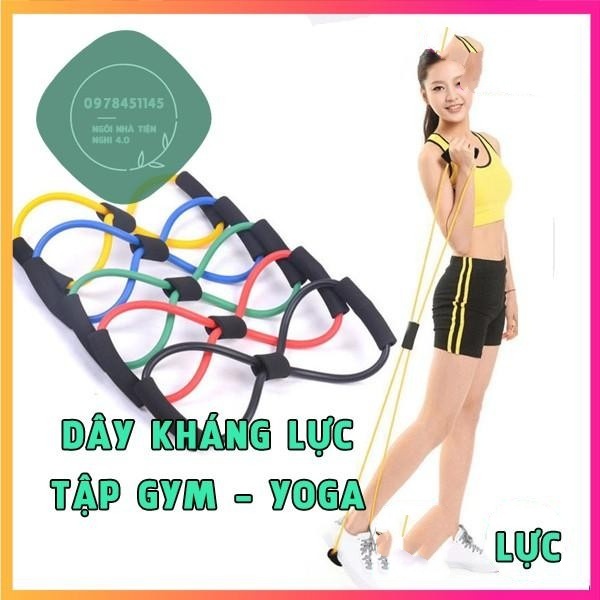 Dây Kéo tập gym, Dây Đàn Hồi Tập Thể Lực Tập Tay Đa Năng Vòng Số 8 dành cho nam nữ (màu ngẫu nhiên)