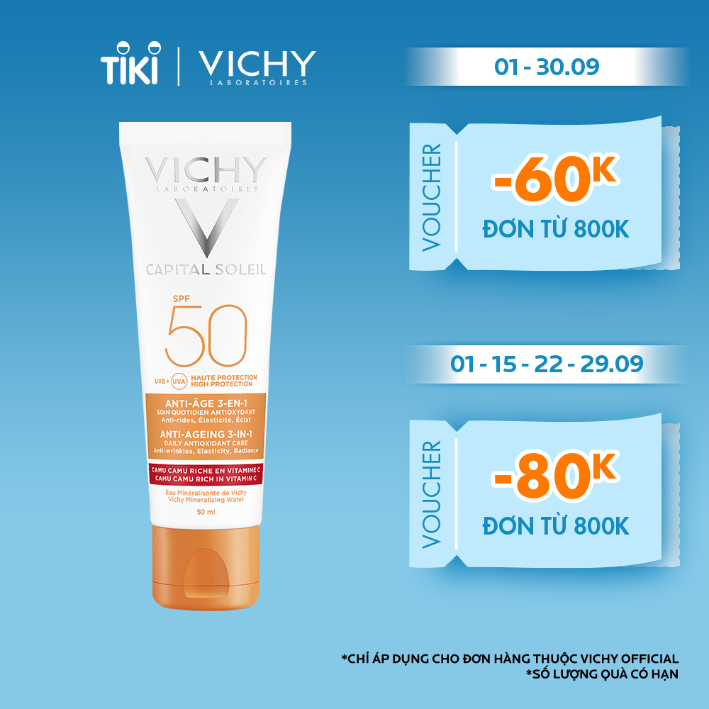 Kem Chống Nắng Bảo Vệ Và Giúp Giảm Các Dấu Hiệu lão hóa Ideal Soleil Anti-Age SPF50 50ml