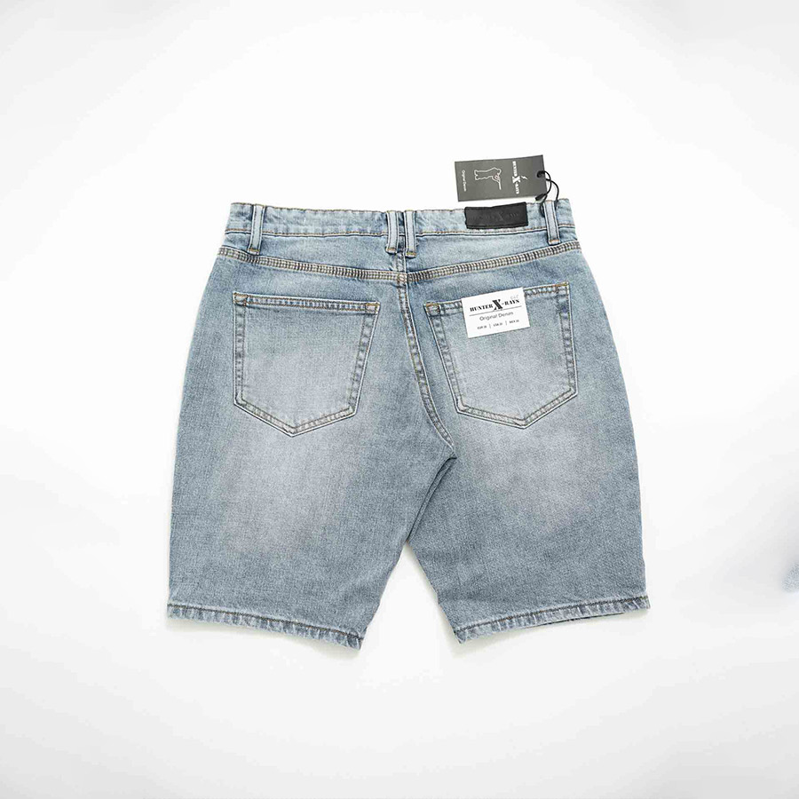 Quần Short Jeans Nam Cao Cấp HUNTER X-RAYS Form Slimfit Thun Nhẹ Màu Xanh Nhạt S40