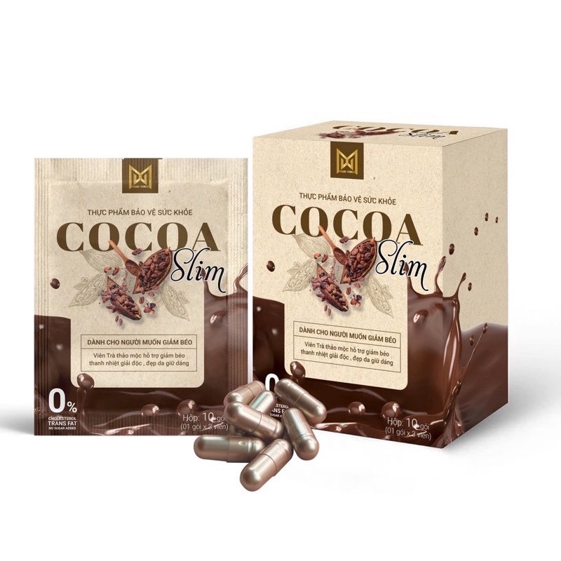 Giảm Cân Cocoa Slim Mẫu Mới - Hộp 10 gói