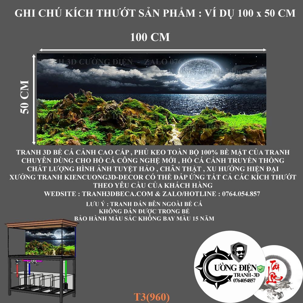 Tranh dán bể cá có keo sẵn nhiều kích thướt