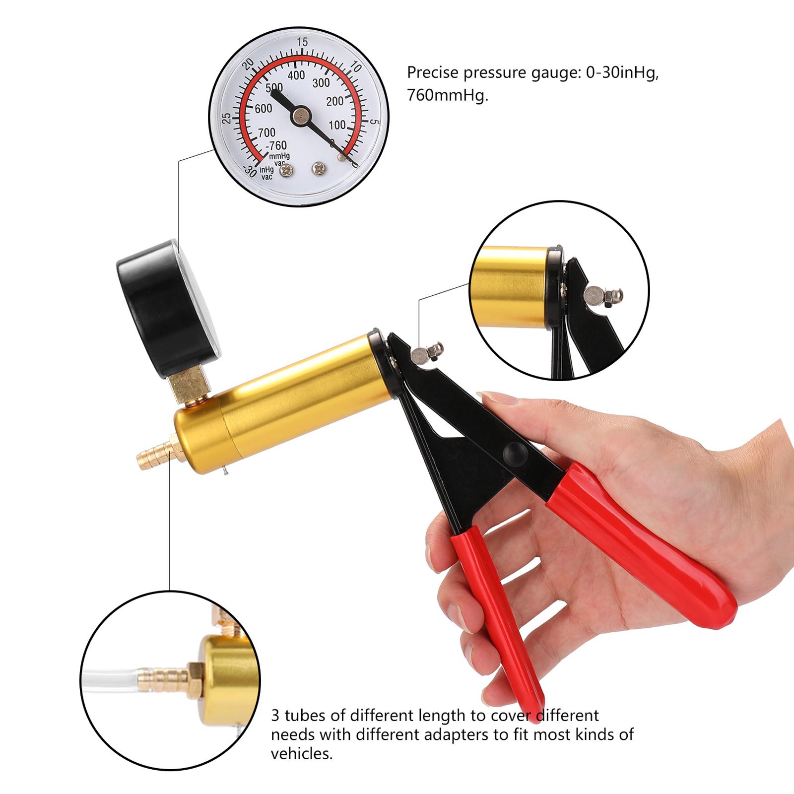 Professional Car Auto Hand Held Vacuum Pressure Pump Brake Bleeder Adaptor Fluid Reservoir Tester Vacuum Bleeding Test