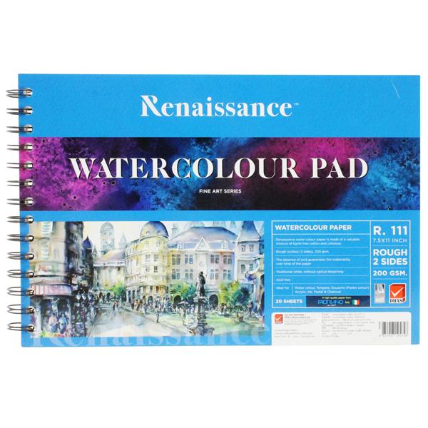 Tập Vẽ Lò Xo Màu Nước 11 x 7.5 inch 200gsm - Renaissance R-111 (20 Tờ)