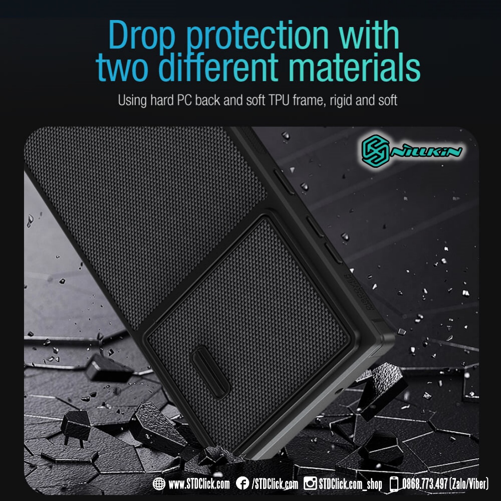ỐP LƯNG DÀNH CHO ĐIỆN THOẠI SAMSUNG GALAXY S23 ULTRA 5G NILLKIN TEXTURED S NYLON FIBER BẢO VỆ CAMERA