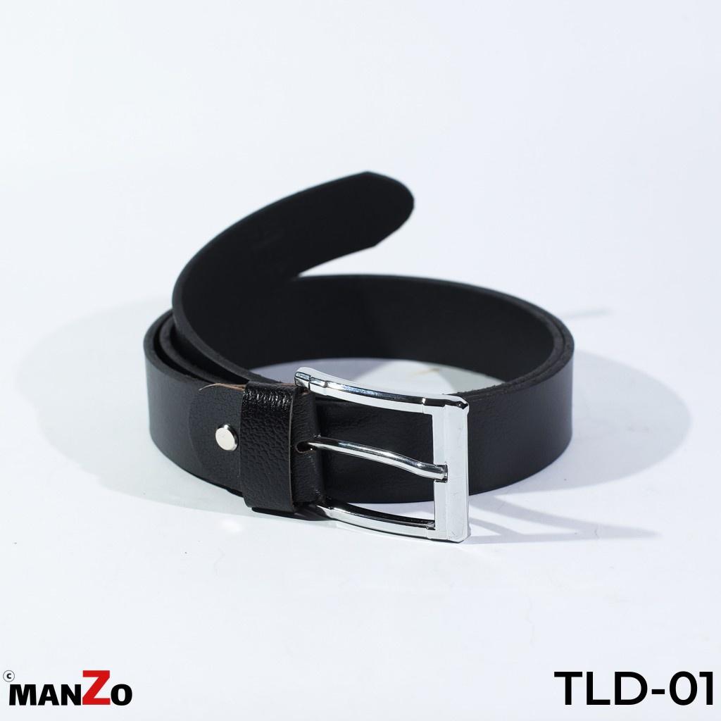 Thắt lưng da bò nam màu đen cao cấp bảo hành 18 tháng MANZO TLD-01