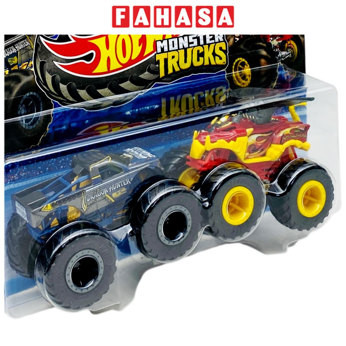 Đồ Chơi Bộ 2 Siêu Xe Monster Trucks - Hot Wheels FYJ64M - Dragon Hunter + Dragonizer