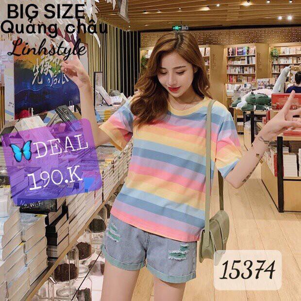 15374 Áo BIG SIZE sọc Cầu vòng