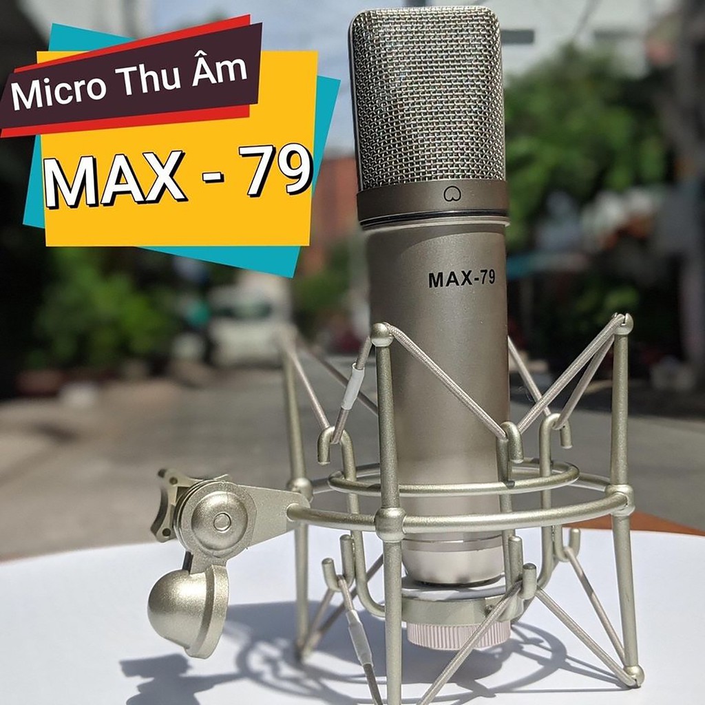 Combo thu âm, livestream Micro Max 79, Mixer F4 Pro - Kèm full phụ kiện kẹp micro, màng lọc, tai nghe, giá đỡ ĐT, dây canon, dây livestream - Hỗ trợ thu âm, karaoke online chuyên nghiệp - Hàng nhập khẩu