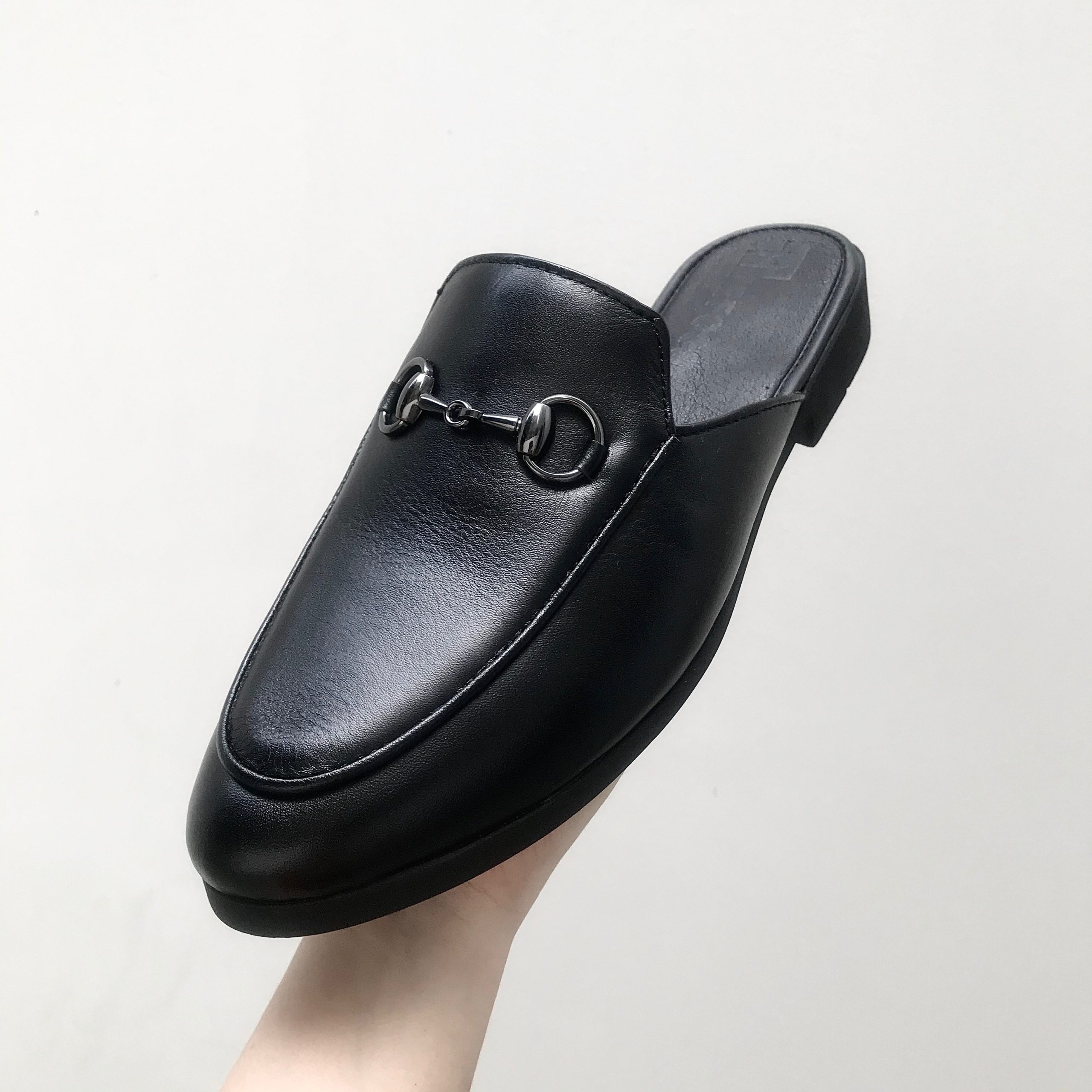 Giày Sục Nam Da Bò Đen Mules Shoes TEFOSS – HT01D