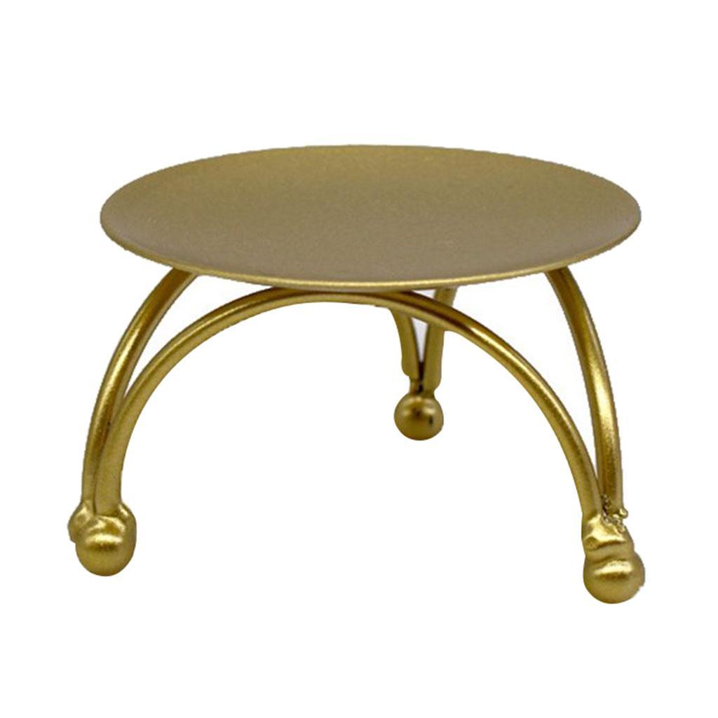 7-40pack Gold Plate Candle Holder Decorative Iron Pillar Candle Plate Pedestal