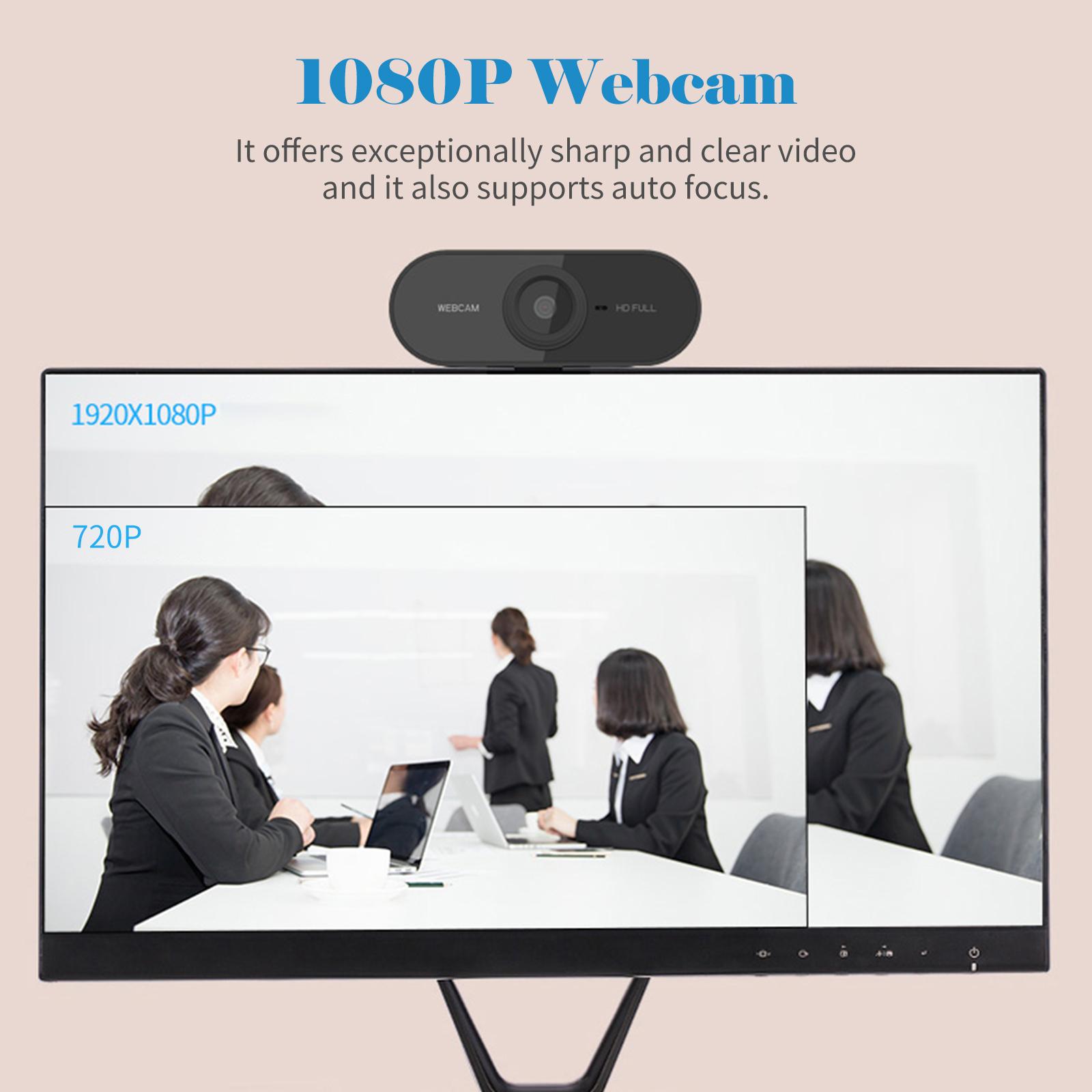 1080P Web Camera with Microphone Desktop Laptop Webcam for Live Streaming Recording Video Call Support Auto Focus