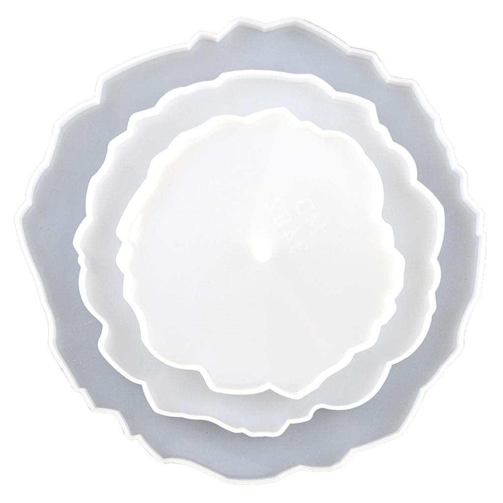 Silicone Resin Epoxy Mould Fruit Cake Coaster Tray Disc with Stand Mold DIY Tool