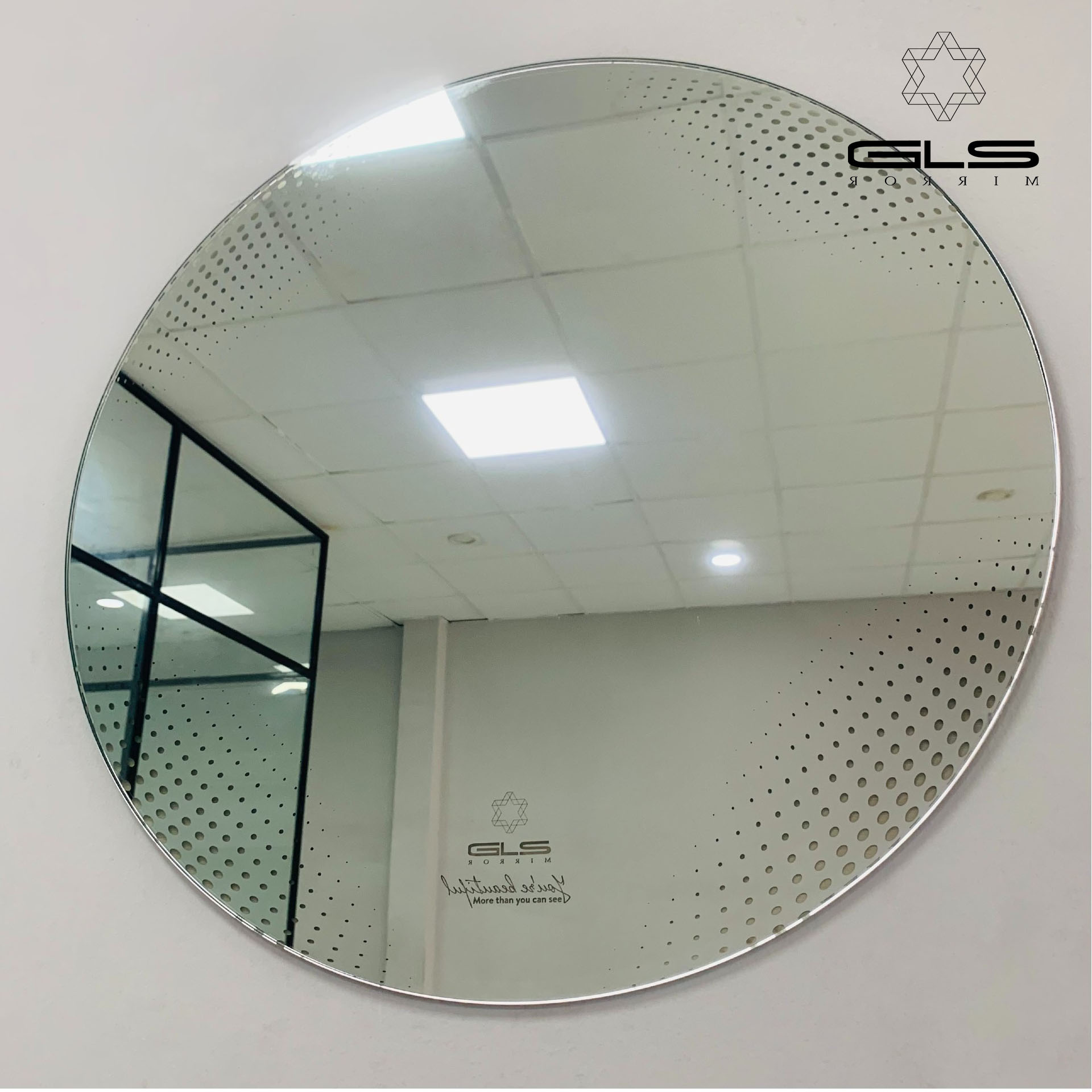 Gương soi GLS hình tròn hoa văn kiểu trơn 60x60cm sưu tập Thu 2022