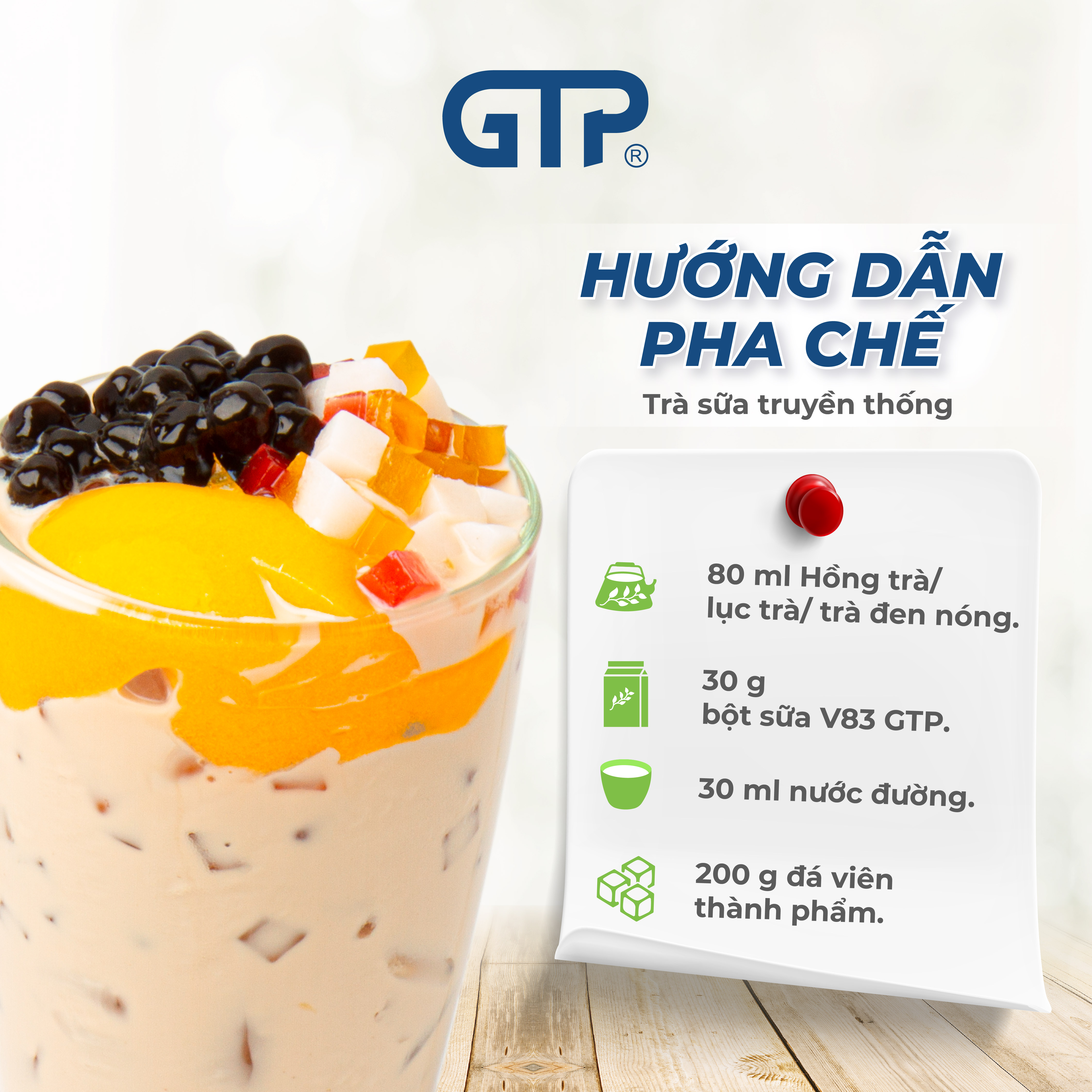 Bột sữa béo V83 GTP - Béo, thơm đậm vị dùng để pha trà sữa, thức uống, làm bánh - SP Chính Hãng )