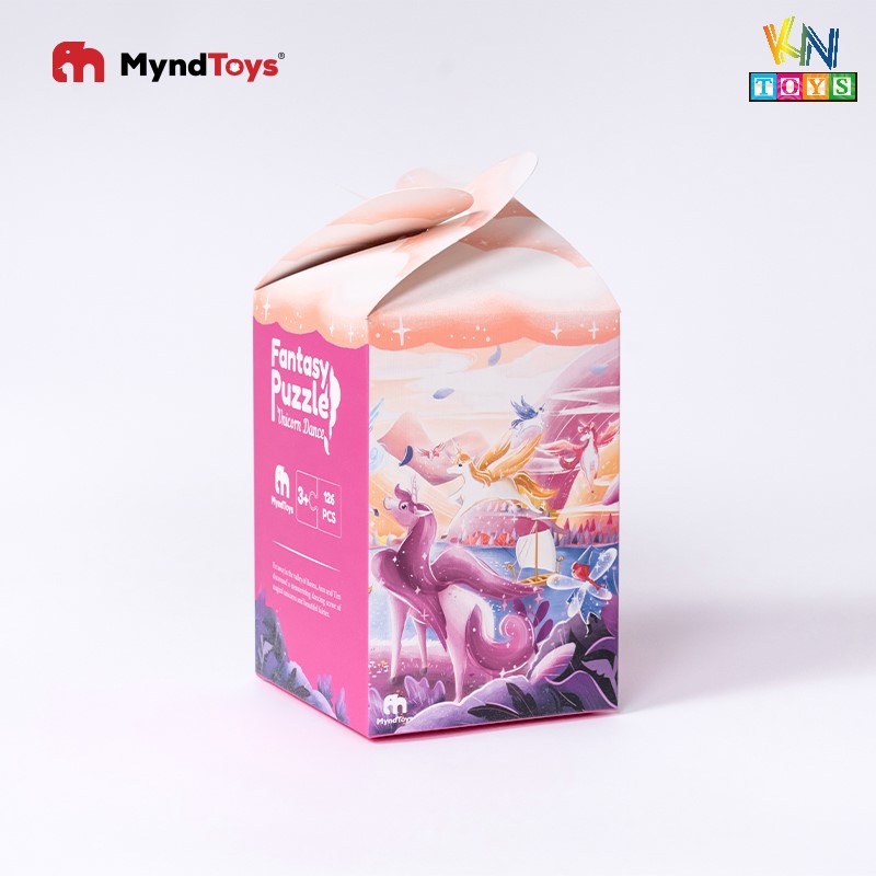 Đồ Chơi Xếp Hình MyndToys - Fantasy Puzzle - Unicorn Dance (Kỳ lân và Yêu tinh với 126 mảnh ghép cho Bé Từ 3 Tuổi)