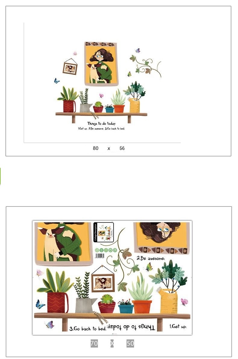 Decal dán tường Chậu cây BDA6015 trang trí phòng khách, phòng ngủ đẹp