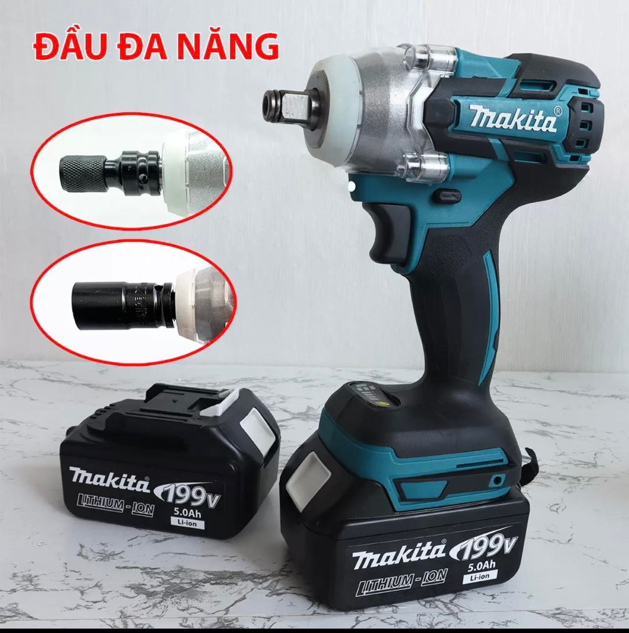 Máy siết bulong Makita 118V Lực siết 500N.m -máy khoan pin maki.ta - Máy xiết bu lông không chổi than cam kết vặn được ốc xe hơi