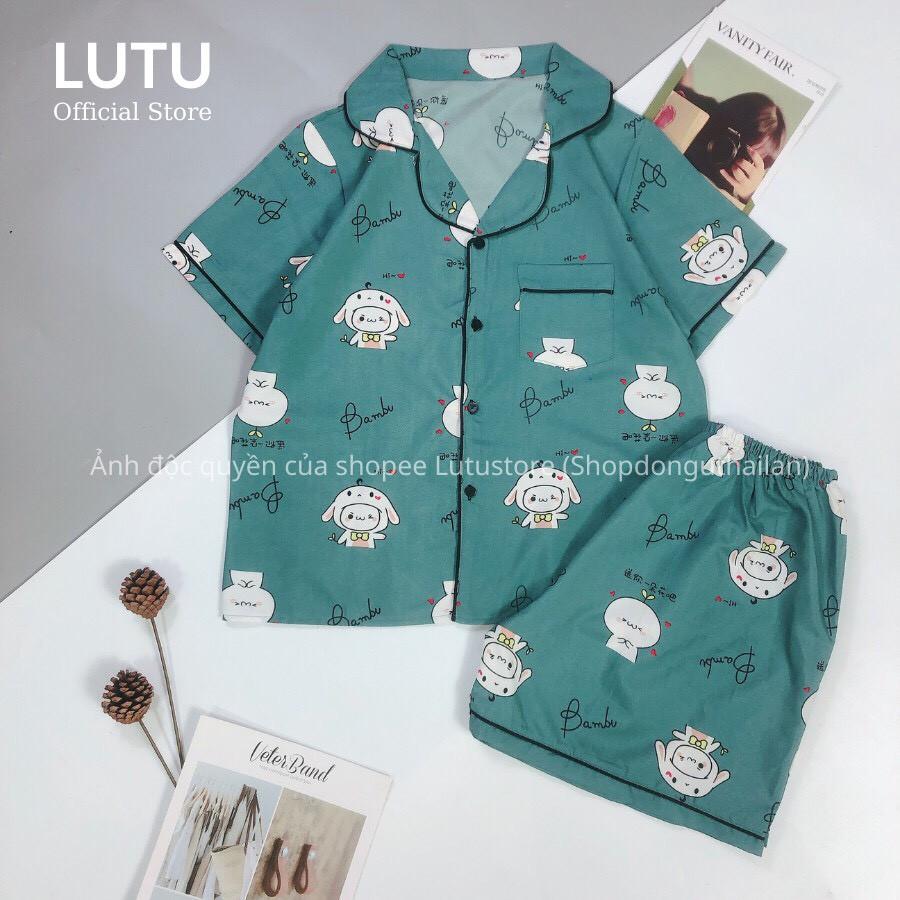 Bộ pijama tay ngắn quần ngắn vải kate Thái form dưới 65kg.