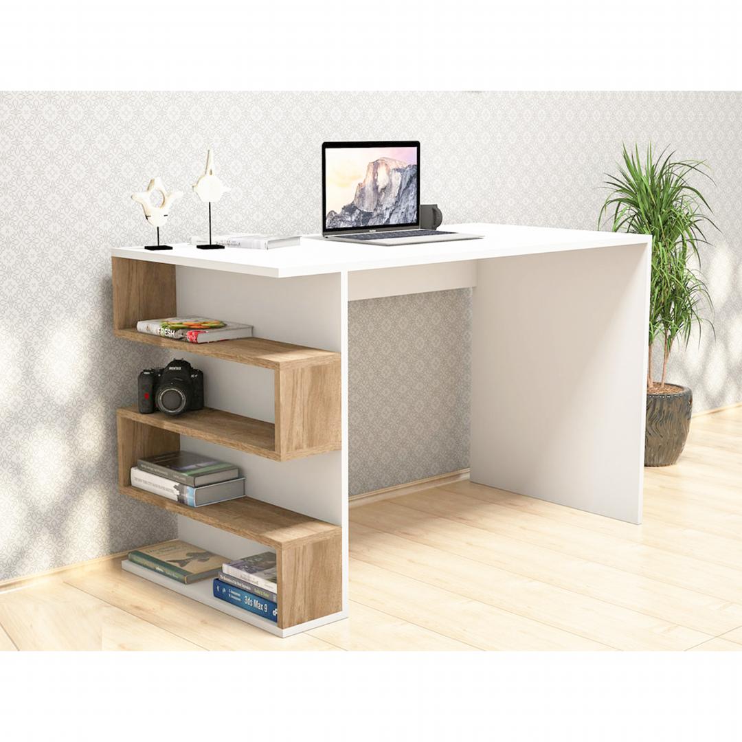 Bàn làm việc, bàn học gỗ hiện đại SMLIFE Domino  | Gỗ MDF dày 17mm chống ẩm | D120xR60xC75cm - Màu