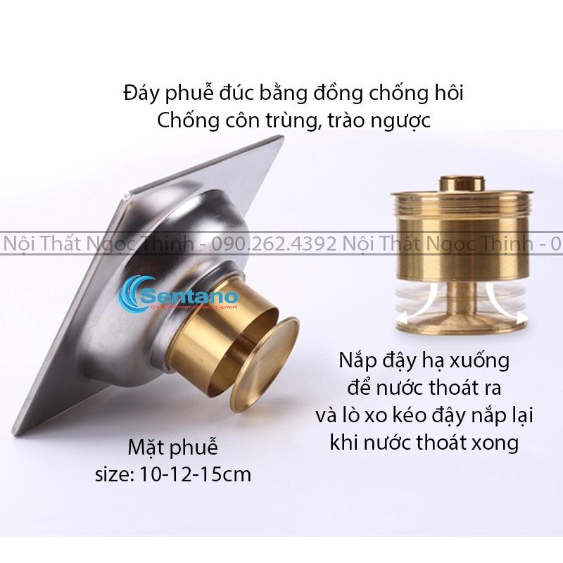 Hố ga inox 304 cao cấp  mặt vuông LR-06 10x10cm dày 1.5mm