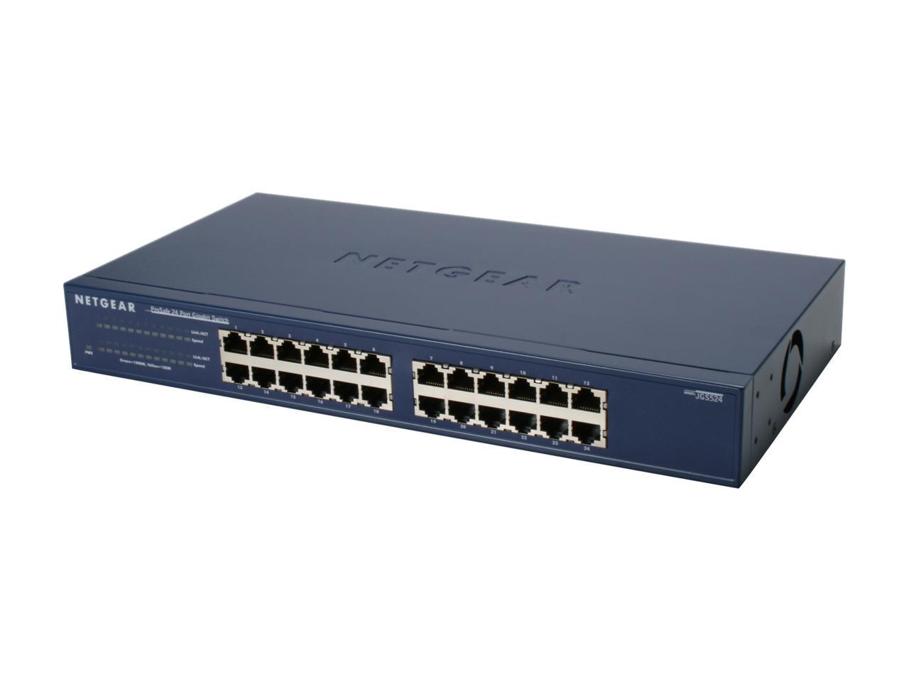 Bộ Chia Mạng Gắn Rack 24 Cổng 10/100/1000M ProSAFE Gigabit Ethernet Unmanaged Switch Netgear JGS524 - Hàng Chính Hãng