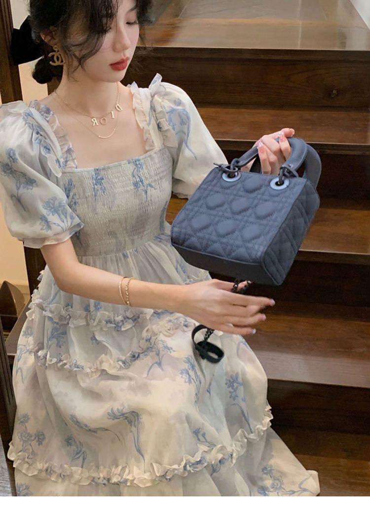 DONGSHOP Váy màu hồng nàng tiên Pháp ren Bouffant váy công chúa váy bánh váy lưới nàng tiên thắt lưng đầm