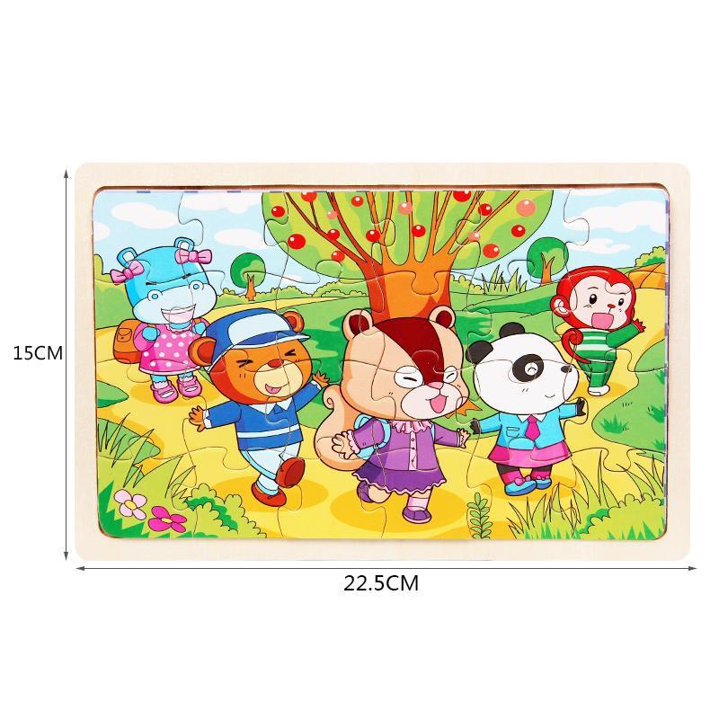 Đồ chơi Puzzle ghép hình 24 chi tiết - Tranh xếp hình gỗ cho bé 15x 22.5 cm