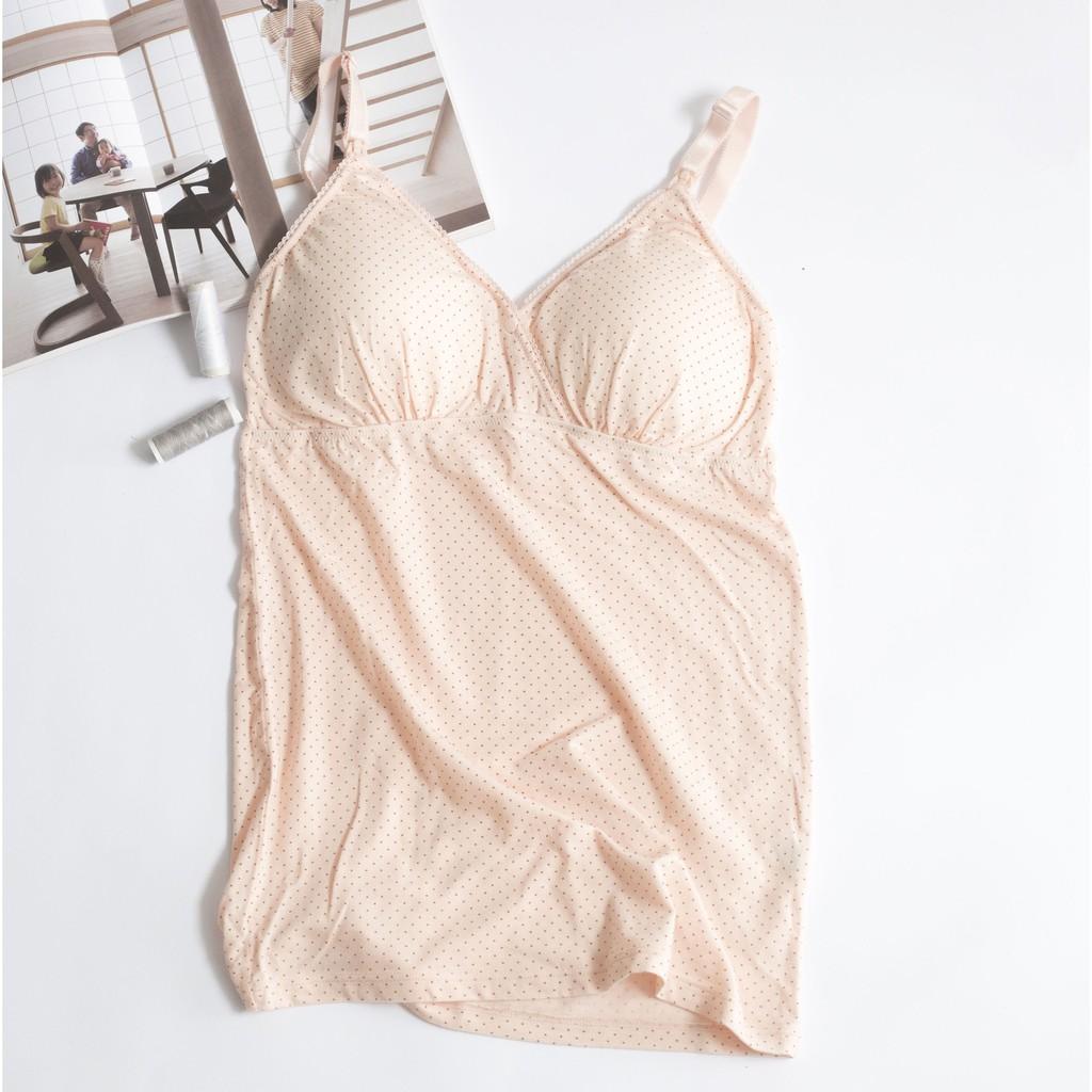 Áo Ngủ Bầu Sau Sinh,Thiết Kế Khuy Mở Cho Bé Tuti Chất Liệu Tencel Thương Hiệu Mothersbaby Hàn Quốc