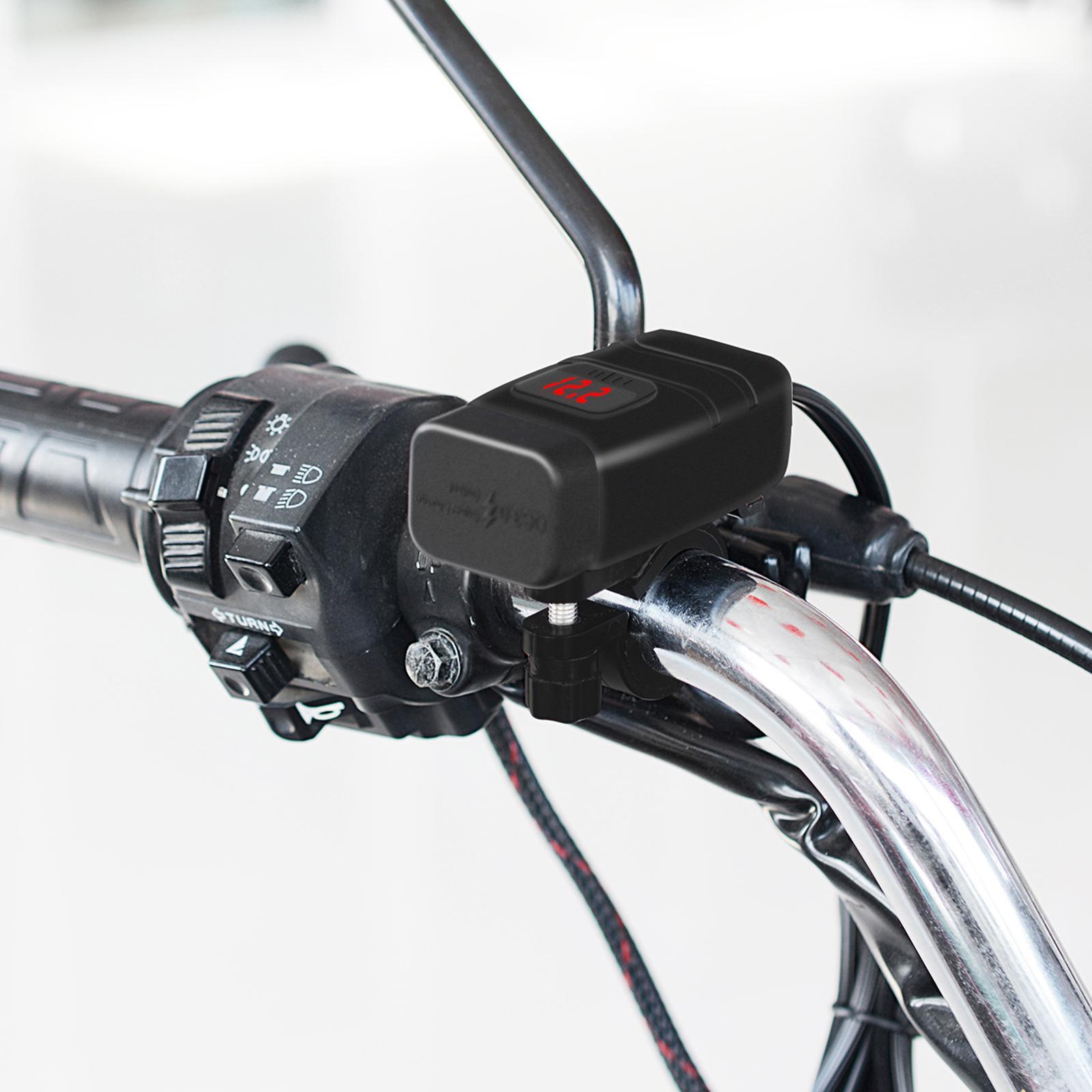 Motorcycle USB Charger Type C PD and .0 Fast Charging SAE to USB Adapter Red