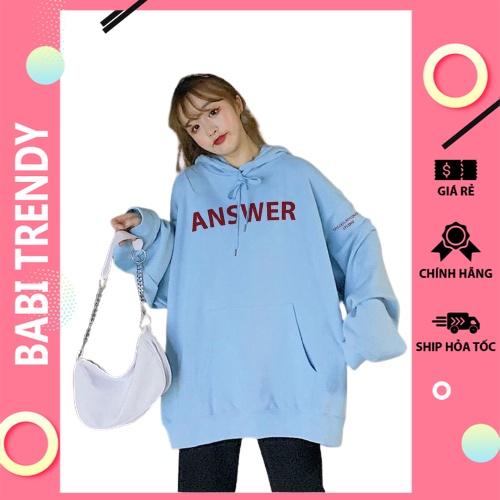 Áo hoodie nam nữ áo khoác Answer unisex nỉ phong cách ovesize siêu đẹp Form Rộng – ST14 - babitrendy