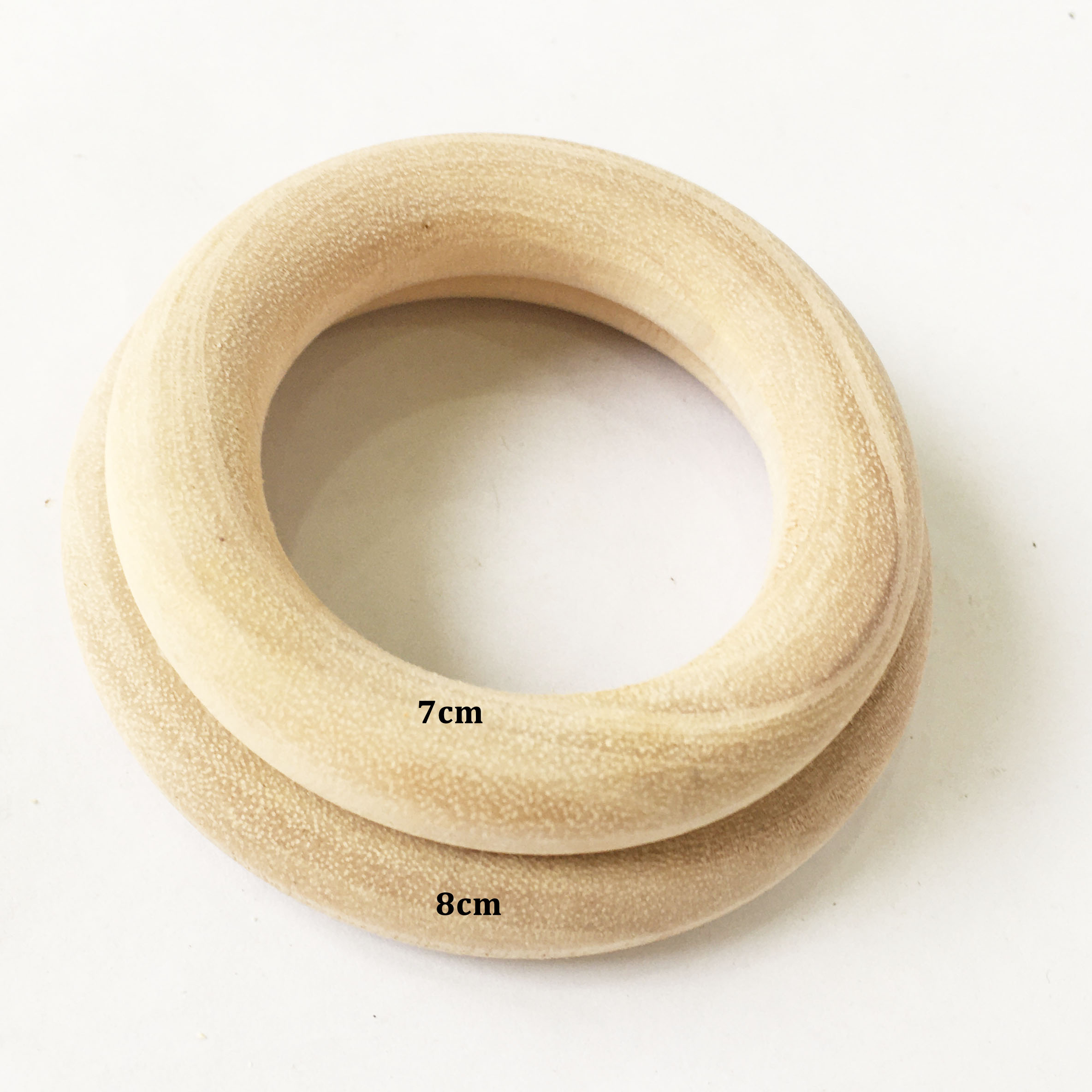 Combo 5 Vòng gỗ mộc tự nhiên , khoen gỗ làm lục lạc - vòng cầm tay đồ chơi cho bé - trang trí, handmade macrame
