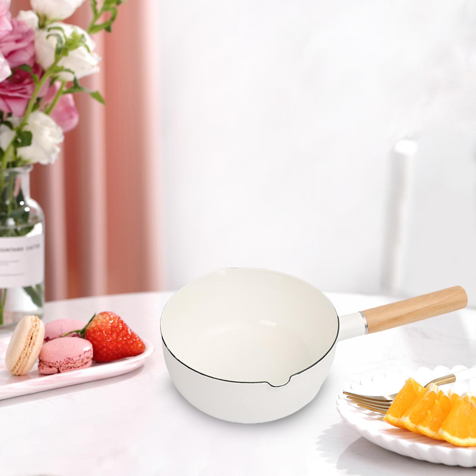 1.5L Enamel Milk Pan Milk Pot Saucer Non-Stick for Home Stoves All Hobs