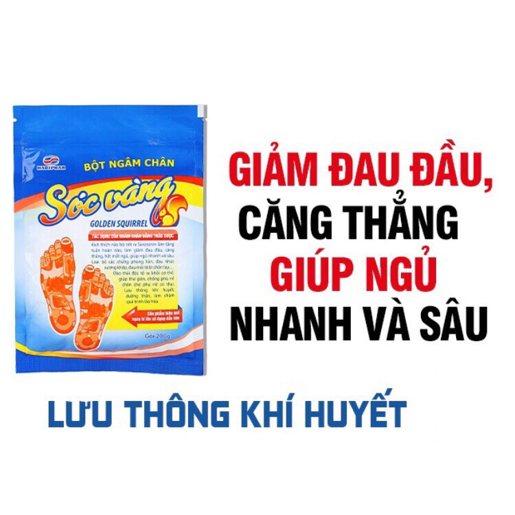 Bột ngâm chân SÓC VÀNG Gói 200gram - Hỗ trợ lưu thông khí huyết